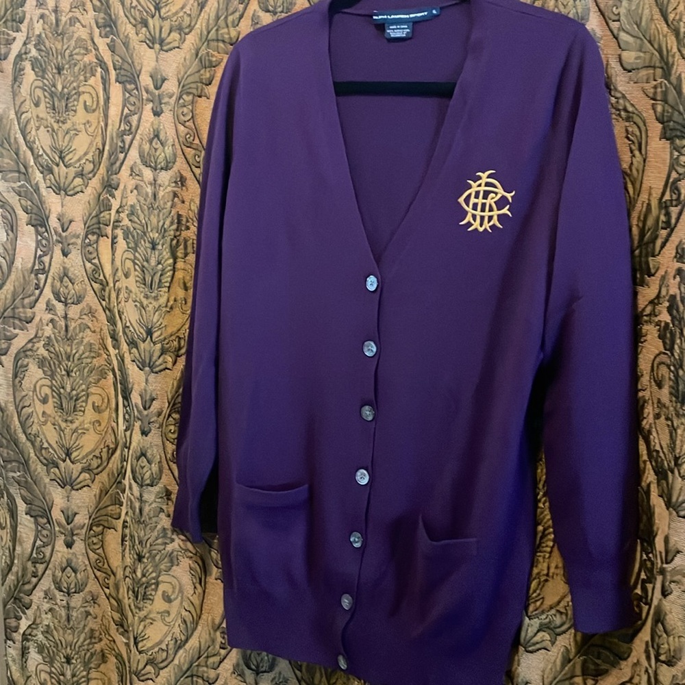 Ralph Lauren Sport PURPLE 100% merino wool XL